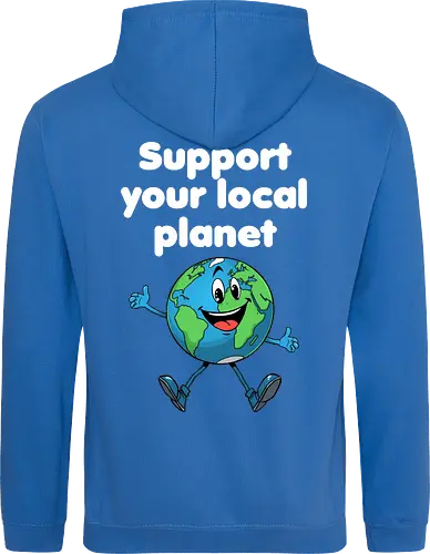 Support your local planet (Rücken, dunkel)