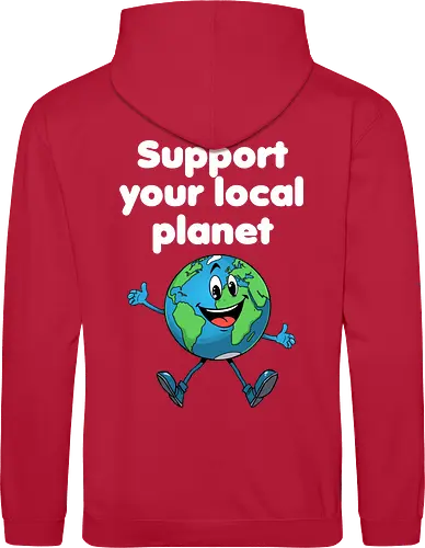 Support your local planet (Rücken, dunkel)