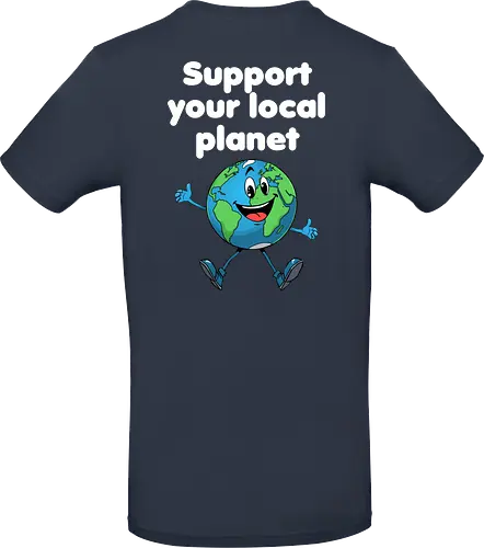 Support your local planet (Rücken, dunkel)