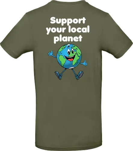 Support your local planet (Rücken, dunkel)
