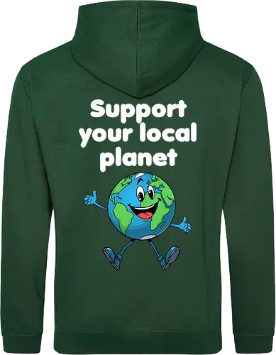 Support your local planet (Rücken, dunkel)