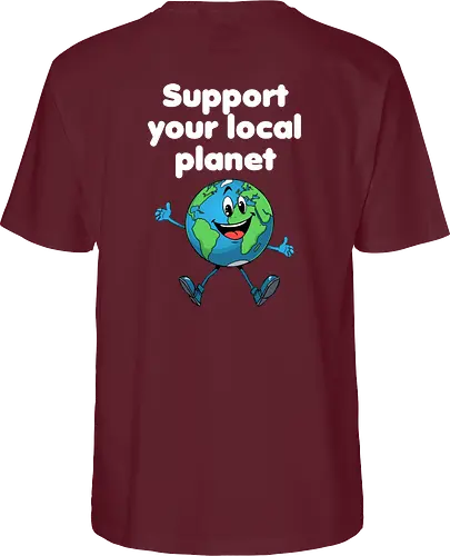 Support your local planet (Rücken, dunkel)