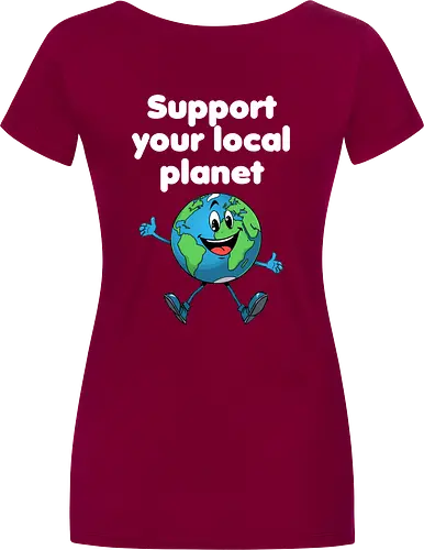 Support your local planet (Rücken, dunkel)