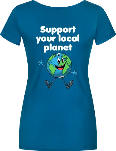 Support your local planet (Rücken, dunkel)