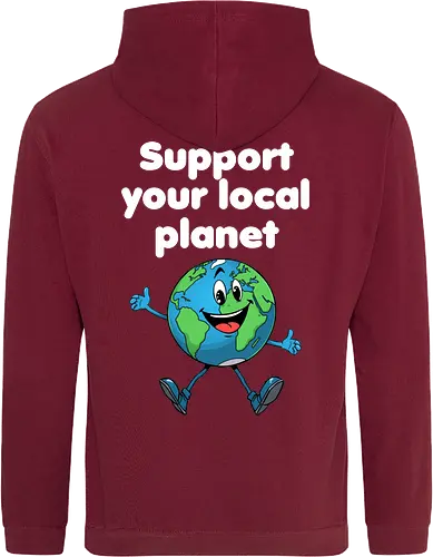 Support your local planet (Rücken, dunkel)