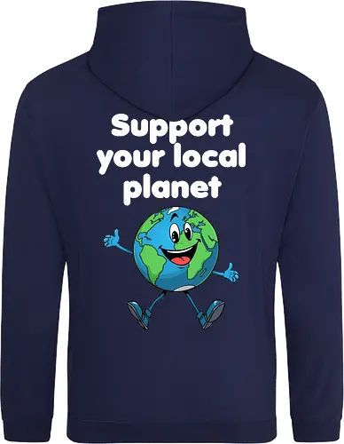 Support your local planet (Rücken, dunkel)