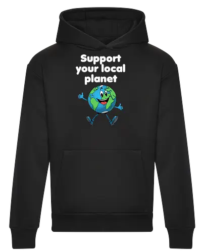 Support your local planet (dunkel) - Geschenk, Lustig, Nerven, Verrückt, witzig, provokant, Schule, Lehrer, Erzieher, Erzieherin, Arbeitskollege, Kollegin, Kollege, Geburtstag, SupportYourLocalPlanet, SaveTheEarth, EarthLover, GoGreen, PlanetProtection, Nachhaltigkeit, Umweltbewusstsein, GreenPlanet, LoveYourPlanet, EcoFriendlyLiving - Heavyweight Hoodie