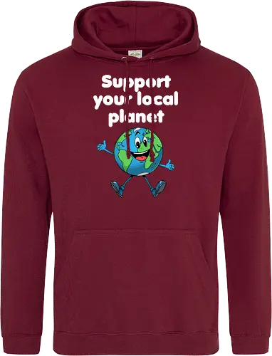 Support your local planet (dunkel) - Geschenk, Lustig, Nerven, Verrückt, witzig, provokant, Schule, Lehrer, Erzieher, Erzieherin, Arbeitskollege, Kollegin, Kollege, Geburtstag, SupportYourLocalPlanet, SaveTheEarth, EarthLover, GoGreen, PlanetProtection, Nachhaltigkeit, Umweltbewusstsein, GreenPlanet, LoveYourPlanet, EcoFriendlyLiving - Standard Hoodie