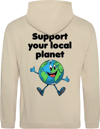 Support your local planet (hell, Rückendruck)