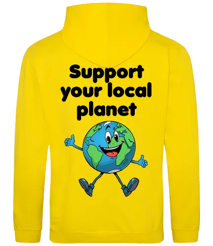 Support your local planet (hell, Rückendruck)