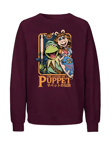 Legend of the Puppet - Puppets, Puppet, Tv Show, Video Games, Video Game, Game, Classic, Retro, Retro Vintage, Vintage, frog, pig, Bear, princess, warrior, fairy. - Fairtrade Sweatshirt