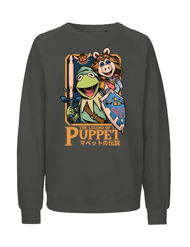 Legend of the Puppet - Puppets, Puppet, Tv Show, Video Games, Video Game, Game, Classic, Retro, Retro Vintage, Vintage, frog, pig, Bear, princess, warrior, fairy. - Fairtrade Sweatshirt