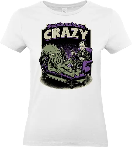 Lovecraft Cthulhu Therapy - Lovecraft, Cthulhu, Therapy, cosmic horror, horror, H.P. Lovecraft, books, Great Old Ones, shrink, psychologists, psychiatrists, ancient gods, funny, fun, bookworm, Cthulhu, people, crazy - Standard T-Shirt (Frauen)