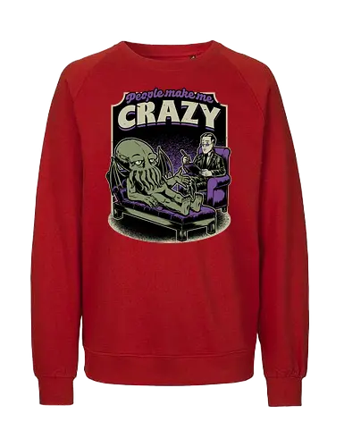 Lovecraft Cthulhu Therapy - Lovecraft, Cthulhu, Therapy, cosmic horror, horror, H.P. Lovecraft, books, Great Old Ones, shrink, psychologists, psychiatrists, ancient gods, funny, fun, bookworm, Cthulhu, people, crazy - Fairtrade Sweatshirt