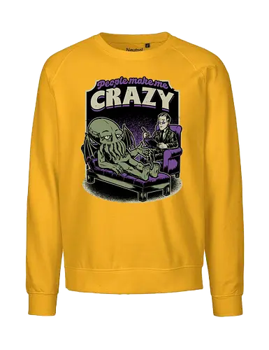 Lovecraft Cthulhu Therapy - Lovecraft, Cthulhu, Therapy, cosmic horror, horror, H.P. Lovecraft, books, Great Old Ones, shrink, psychologists, psychiatrists, ancient gods, funny, fun, bookworm, Cthulhu, people, crazy - Fairtrade Sweatshirt