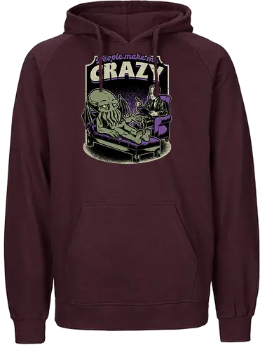 Lovecraft Cthulhu Therapy - Lovecraft, Cthulhu, Therapy, cosmic horror, horror, H.P. Lovecraft, books, Great Old Ones, shrink, psychologists, psychiatrists, ancient gods, funny, fun, bookworm, Cthulhu, people, crazy - Fairtrade Hoodie