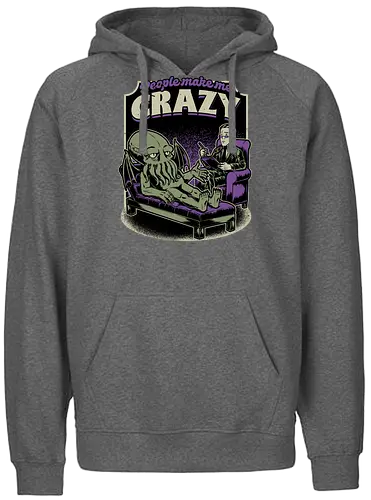 Lovecraft Cthulhu Therapy - Lovecraft, Cthulhu, Therapy, cosmic horror, horror, H.P. Lovecraft, books, Great Old Ones, shrink, psychologists, psychiatrists, ancient gods, funny, fun, bookworm, Cthulhu, people, crazy - Fairtrade Hoodie