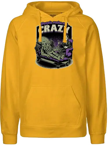 Lovecraft Cthulhu Therapy - Lovecraft, Cthulhu, Therapy, cosmic horror, horror, H.P. Lovecraft, books, Great Old Ones, shrink, psychologists, psychiatrists, ancient gods, funny, fun, bookworm, Cthulhu, people, crazy - Fairtrade Hoodie