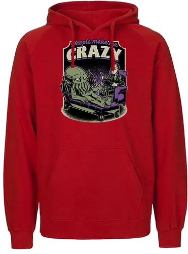 Lovecraft Cthulhu Therapy - Lovecraft, Cthulhu, Therapy, cosmic horror, horror, H.P. Lovecraft, books, Great Old Ones, shrink, psychologists, psychiatrists, ancient gods, funny, fun, bookworm, Cthulhu, people, crazy - Fairtrade Hoodie