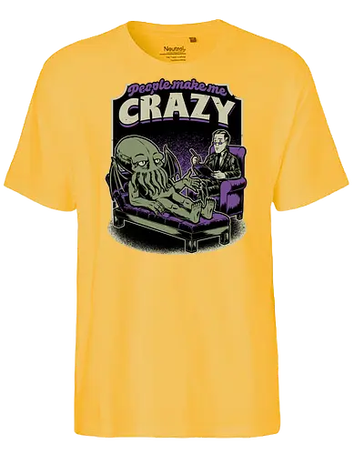 Lovecraft Cthulhu Therapy - Lovecraft, Cthulhu, Therapy, cosmic horror, horror, H.P. Lovecraft, books, Great Old Ones, shrink, psychologists, psychiatrists, ancient gods, funny, fun, bookworm, Cthulhu, people, crazy - Fairtrade T-Shirt