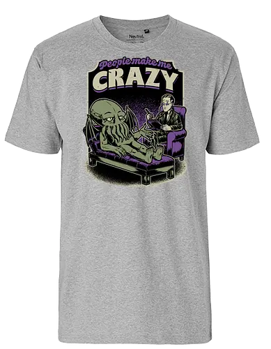 Lovecraft Cthulhu Therapy - Lovecraft, Cthulhu, Therapy, cosmic horror, horror, H.P. Lovecraft, books, Great Old Ones, shrink, psychologists, psychiatrists, ancient gods, funny, fun, bookworm, Cthulhu, people, crazy - Fairtrade T-Shirt