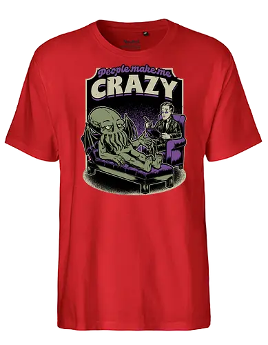 Lovecraft Cthulhu Therapy - Lovecraft, Cthulhu, Therapy, cosmic horror, horror, H.P. Lovecraft, books, Great Old Ones, shrink, psychologists, psychiatrists, ancient gods, funny, fun, bookworm, Cthulhu, people, crazy - Fairtrade T-Shirt