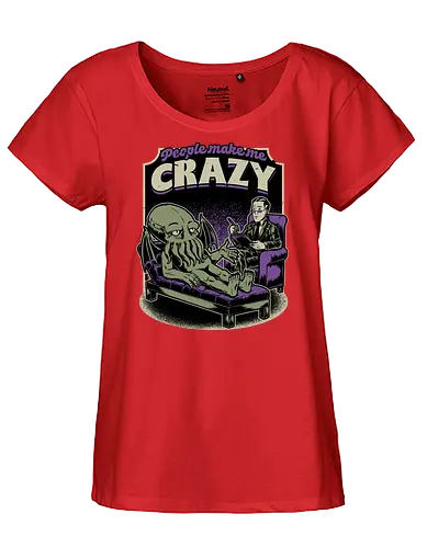 Lovecraft Cthulhu Therapy - Lovecraft, Cthulhu, Therapy, cosmic horror, horror, H.P. Lovecraft, books, Great Old Ones, shrink, psychologists, psychiatrists, ancient gods, funny, fun, bookworm, Cthulhu, people, crazy - Fairtrade Girl Shirt