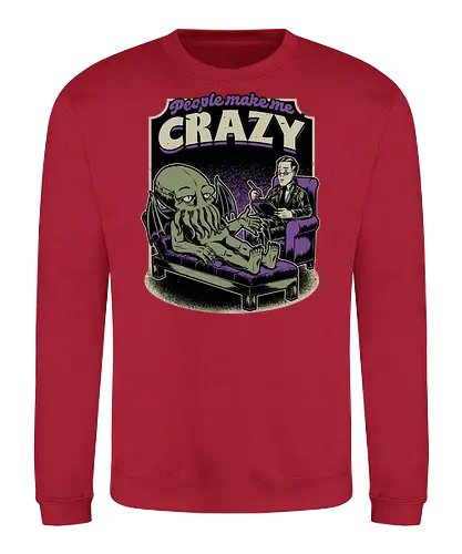 Lovecraft Cthulhu Therapy - Lovecraft, Cthulhu, Therapy, cosmic horror, horror, H.P. Lovecraft, books, Great Old Ones, shrink, psychologists, psychiatrists, ancient gods, funny, fun, bookworm, Cthulhu, people, crazy - Sweatshirt
