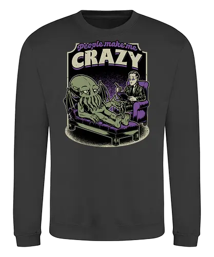 Lovecraft Cthulhu Therapy - Lovecraft, Cthulhu, Therapy, cosmic horror, horror, H.P. Lovecraft, books, Great Old Ones, shrink, psychologists, psychiatrists, ancient gods, funny, fun, bookworm, Cthulhu, people, crazy - Sweatshirt