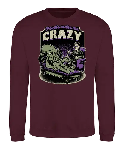 Lovecraft Cthulhu Therapy - Lovecraft, Cthulhu, Therapy, cosmic horror, horror, H.P. Lovecraft, books, Great Old Ones, shrink, psychologists, psychiatrists, ancient gods, funny, fun, bookworm, Cthulhu, people, crazy - Sweatshirt