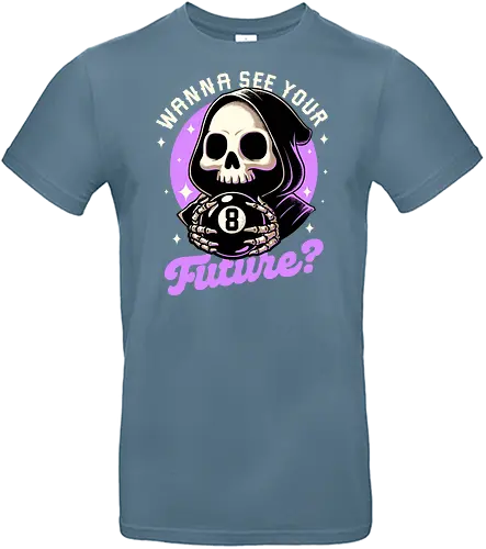 Skull Luck Ball - magic, 8 ball, billiard, magic, magical, skull, skeleton, sarcasm, irony, death, reaper, Grim Reaper, soul, soul reaper, video game, toy, retro, vintage, kids' toys, fortune-telling, advice - Standard T-Shirt