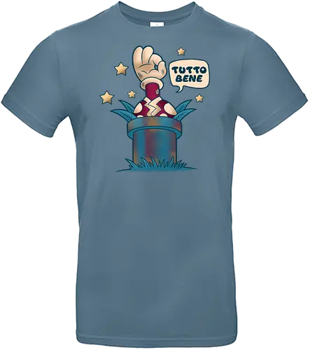 Tutto Bene - Retro Gamer Parody - gaming, 80s, carnivorous plant, funny, gamer, geek, hero, italian, its all good, meme, nostalgia, parody, retro, sarcasm, vintage - Standard T-Shirt