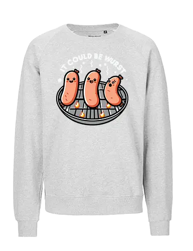 It could be wurst - sausages, grill, humor, flames, cartoon, smiling, phrase, culinary, playful - Fairtrade Sweatshirt