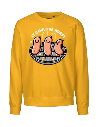 It could be wurst - sausages, grill, humor, flames, cartoon, smiling, phrase, culinary, playful - Fairtrade Sweatshirt