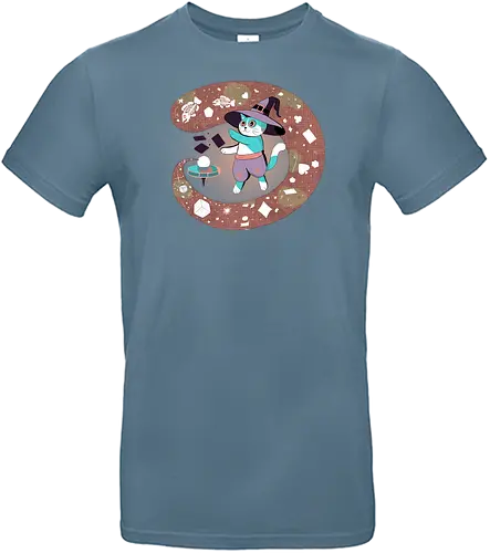 The Fortune Teller Cat - cat, magic, witchy, crystal ball, fortune teller, mystical, witch cat, tarot, spooky, occult, feline magic, cartoon cat, cute witch, esoteric, kawaii cat - Standard T-Shirt