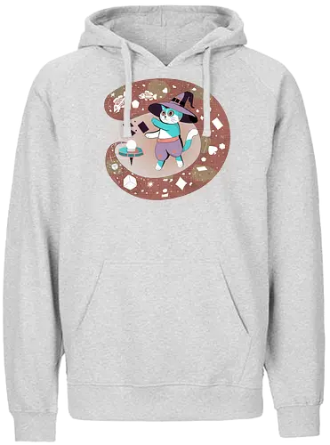 The Fortune Teller Cat - cat, magic, witchy, crystal ball, fortune teller, mystical, witch cat, tarot, spooky, occult, feline magic, cartoon cat, cute witch, esoteric, kawaii cat - Fairtrade Hoodie