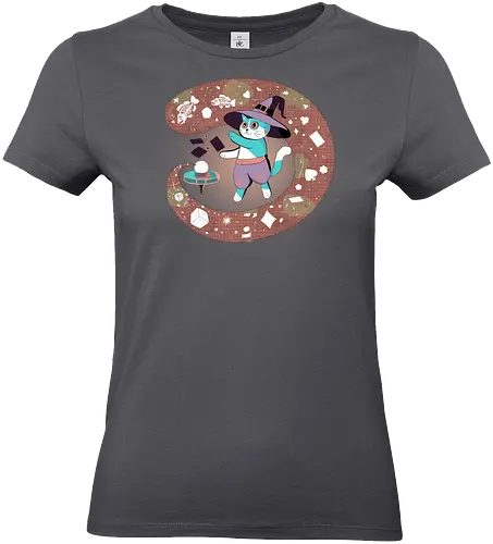 The Fortune Teller Cat - cat, magic, witchy, crystal ball, fortune teller, mystical, witch cat, tarot, spooky, occult, feline magic, cartoon cat, cute witch, esoteric, kawaii cat - Standard T-Shirt (Frauen)