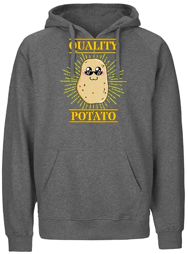 Kawaii Quality Potato (Kawaii Qualitätskartoffel) - Kartoffel, kawaii, süß, lustig, Gemüse, Essen, Sonnenbrille, cool, Premium, Qualität, Cartoon, niedlich, Humor, Foodie, vegetarisch, vegan, Bauer, Landwirtschaft, Ernte, Charakter, Pommes, snack, chips - Fairtrade Hoodie