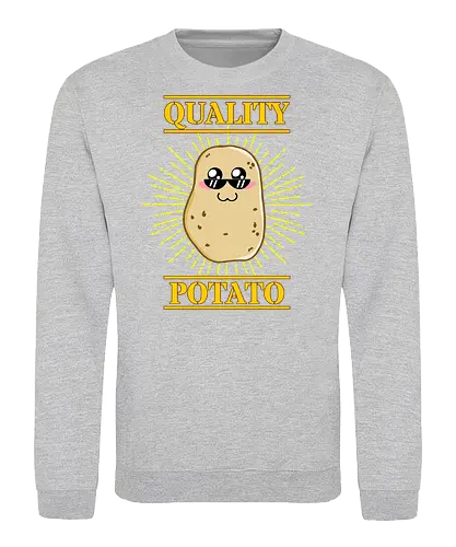 Kawaii Quality Potato (Kawaii Qualitätskartoffel) - Kartoffel, kawaii, süß, lustig, Gemüse, Essen, Sonnenbrille, cool, Premium, Qualität, Cartoon, niedlich, Humor, Foodie, vegetarisch, vegan, Bauer, Landwirtschaft, Ernte, Charakter, Pommes, snack, chips - Sweatshirt