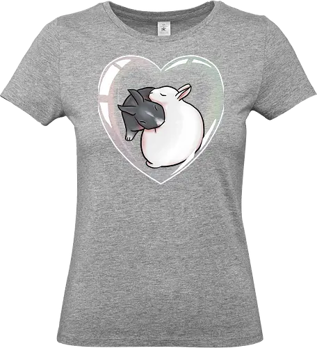 Cuddle Bunnies - kaninchen, süß, seifenblase, herz, zwergkaninchen, bunny - Standard T-Shirt (Frauen)
