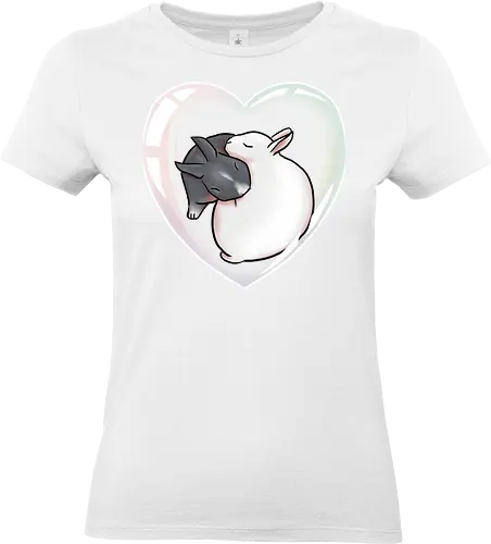 Cuddle Bunnies - kaninchen, süß, seifenblase, herz, zwergkaninchen, bunny - Standard T-Shirt (Frauen)