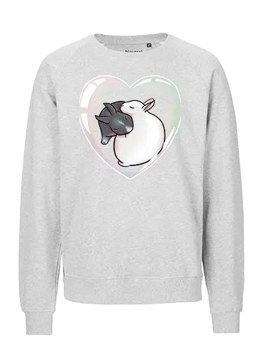 Cuddle Bunnies - kaninchen, süß, seifenblase, herz, zwergkaninchen, bunny - Fairtrade Sweatshirt