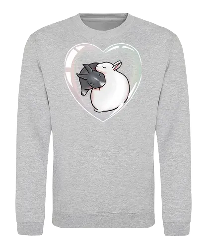 Cuddle Bunnies - kaninchen, süß, seifenblase, herz, zwergkaninchen, bunny - Sweatshirt