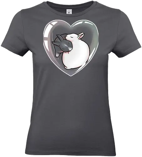 Cuddle Bunnies - kaninchen, süß, seifenblase, herz, zwergkaninchen, bunny - Standard T-Shirt (Frauen)