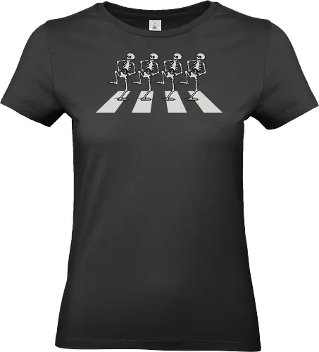 Bony Road! - the-skeleton-dance, silly-symphonies, public-domain, funny, dance, skull, nostalgia, retro, music, the-beatles - Standard T-Shirt (Frauen)