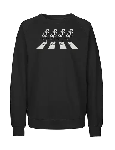 Bony Road! - the-skeleton-dance, silly-symphonies, public-domain, funny, dance, skull, nostalgia, retro, music, the-beatles - Fairtrade Sweatshirt