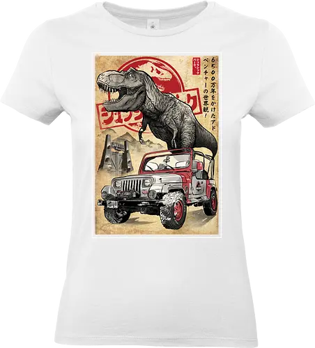 Jurassic woodblock - Jurassic, jurassic world, dinosaurs, t rex, japan, japanese art, action movies - Standard T-Shirt (Frauen)