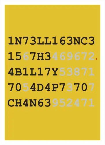 intelligence schwarze Schrift