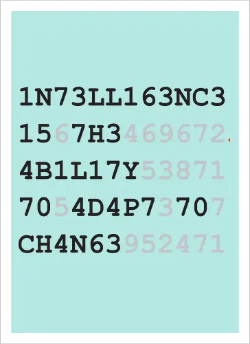 intelligence schwarze Schrift