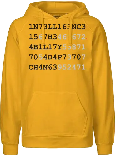 intelligence schwarze Schrift - Statemen, Geschenk, Lustig, witzig, provokant, Lehrer, Erzieher, Erzieherin, Arbeitskollege, Kollegin, Kollege, Geburtstag, intelligence, schlau, Nerd, Student, IT, Gehirn - Fairtrade Hoodie